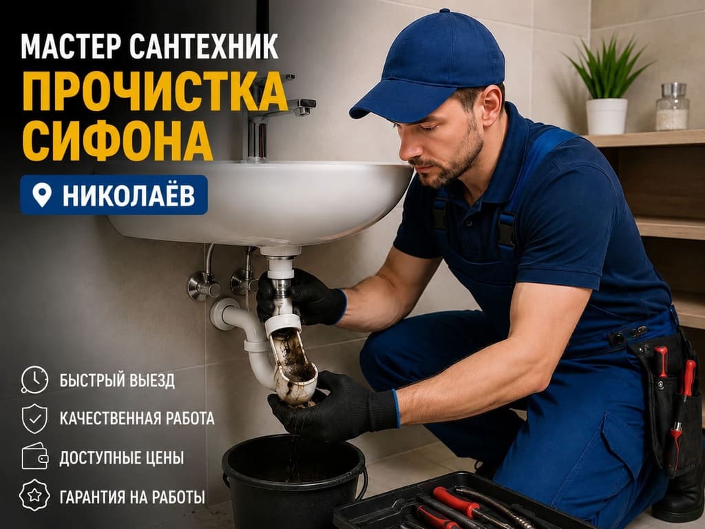 прочистка сифона Николаев