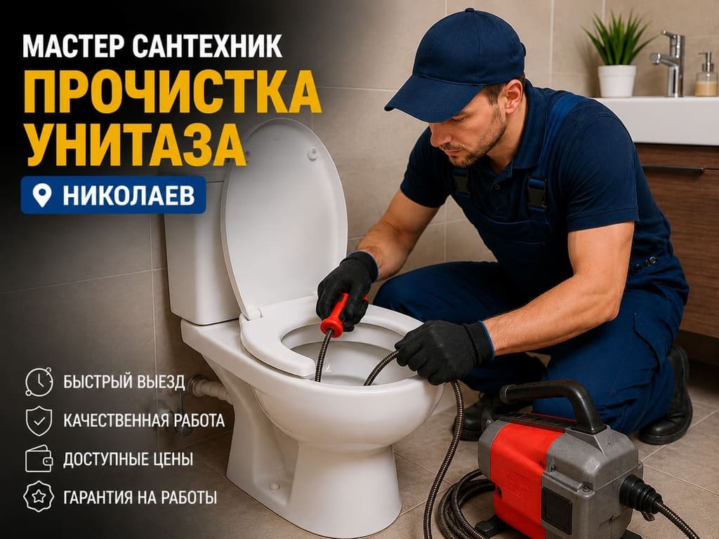 прочистка унитаза Николаев