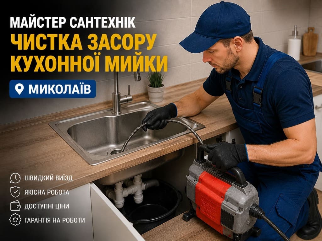 чистка кухоної мийки миколаїв